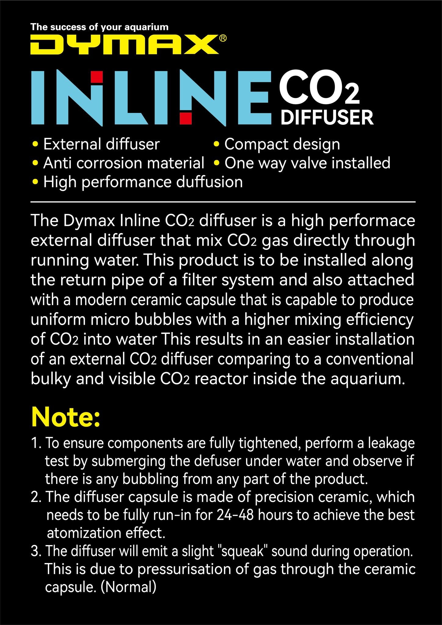Dymax Inline CO2 Diffuser
